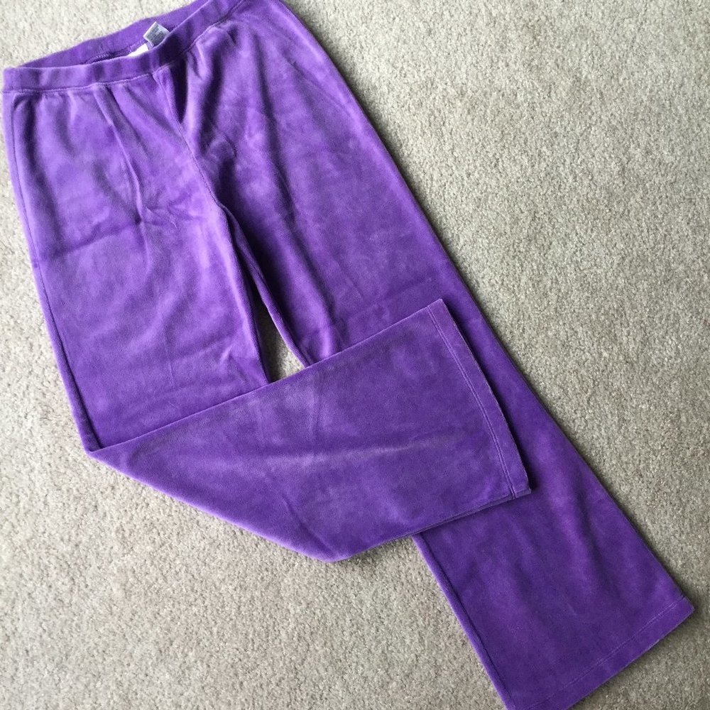 NWT Talbots Kids purple velour stretch pants, Girls 8